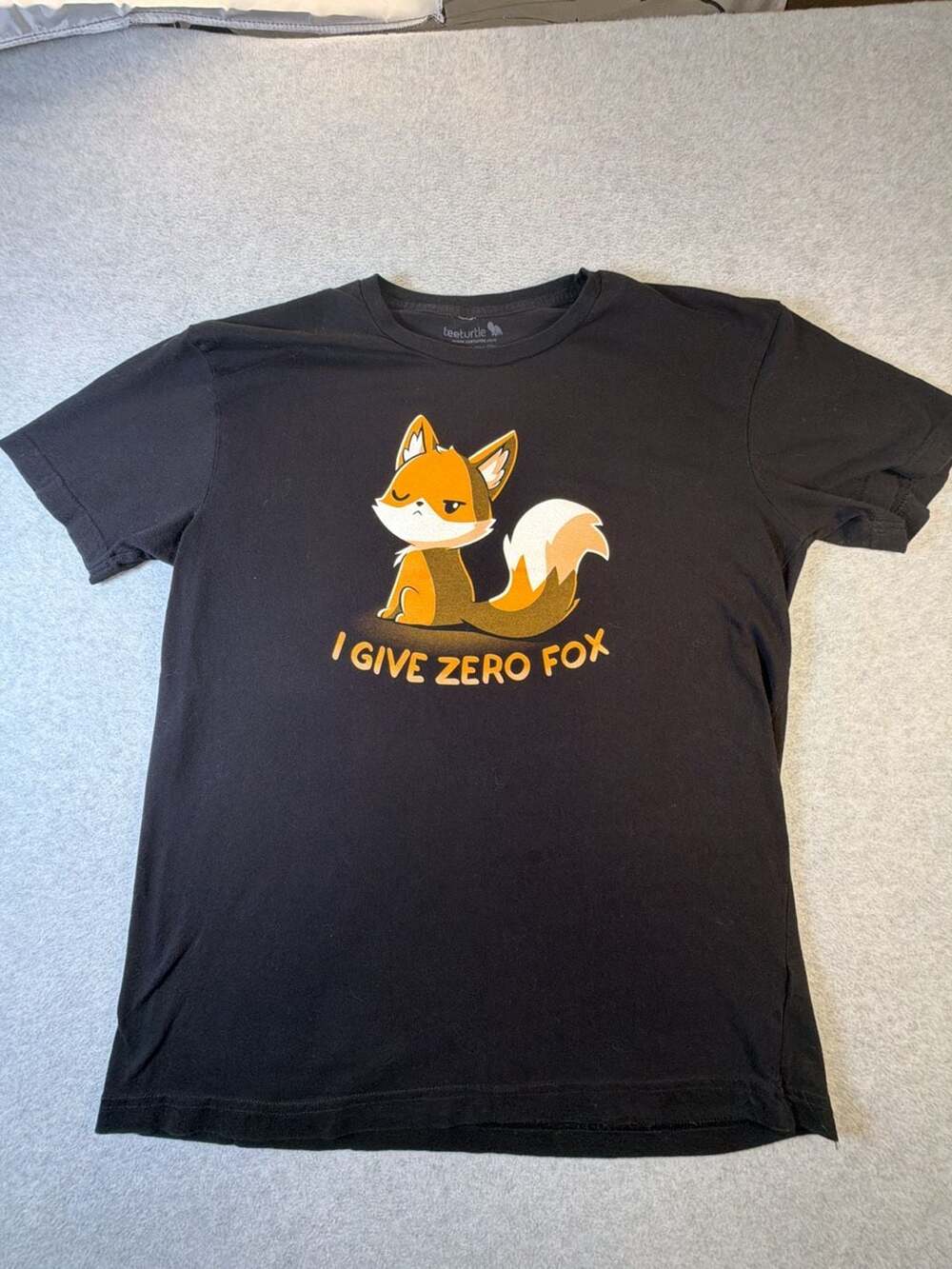 TeeTurtle I Give Zero Fox Graphic T-Shirt Black